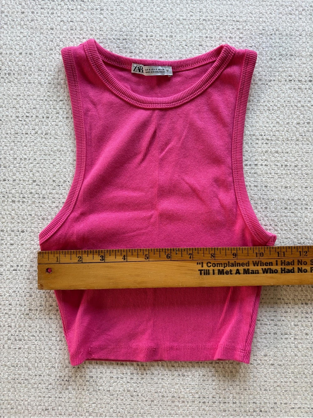 Zara Cropped Ribbed Tank Top, Size Small - Picture 5 of 7